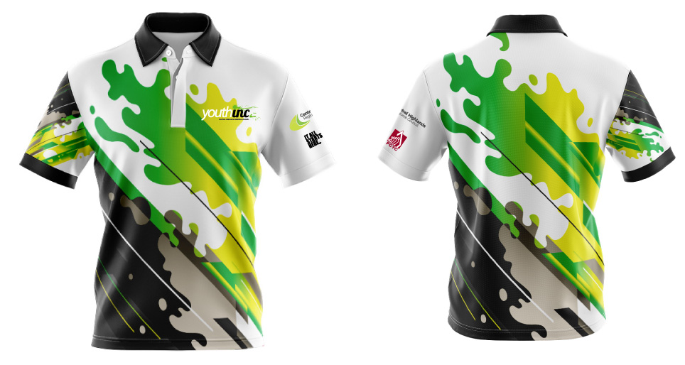 Impact gear, Dye Sublimated Polo shirts, custom made. Cool dry